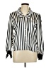 Assorted Brands 100% Polyester Stripes Ivory Long Sleeve Blouse Size 12 - photo 1