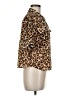 DKNY 100% Polyester Animal Print Brown Short Sleeve Blouse Size M - photo 4