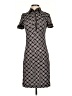 Etcetera 100% Rayon Argyle Black Casual Dress Size 0 - photo 1