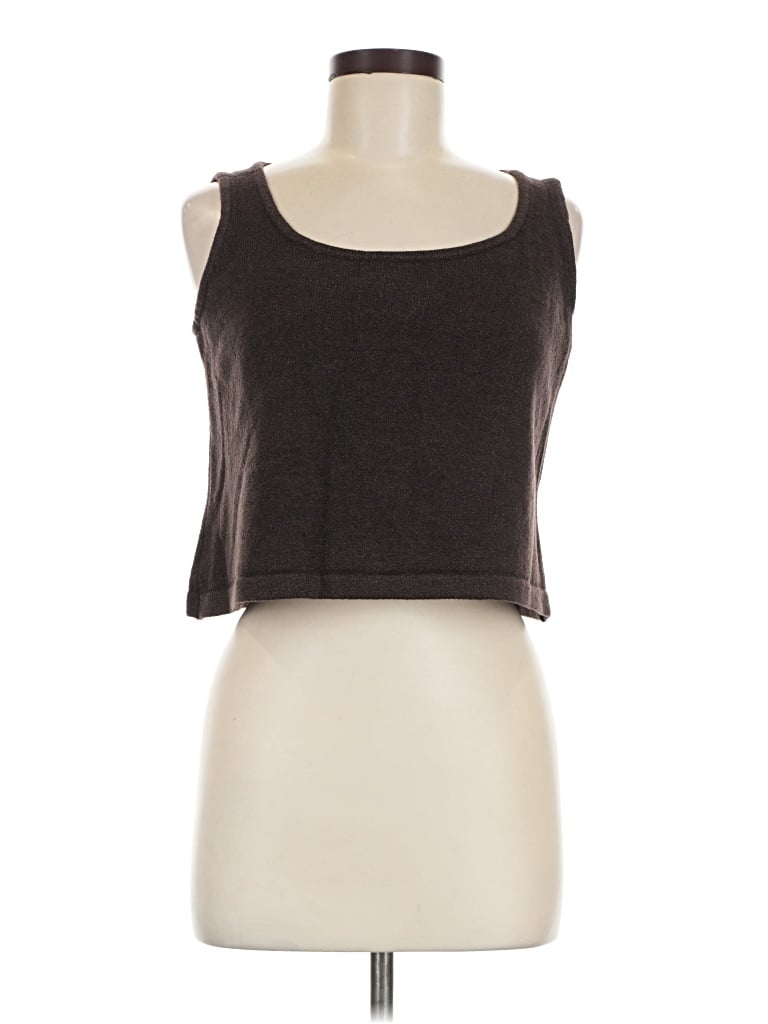 Pre-owned St John Tank Top Brown Strapless Neckline Tops