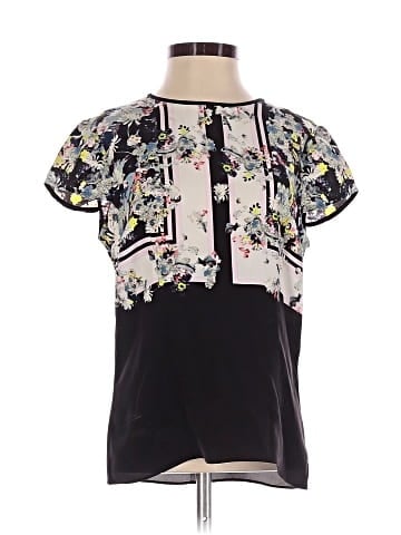 Erdem Short Sleeve Silk Top (view 1)