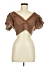 Love Tree Brown Short Sleeve Blouse Size M - photo 1