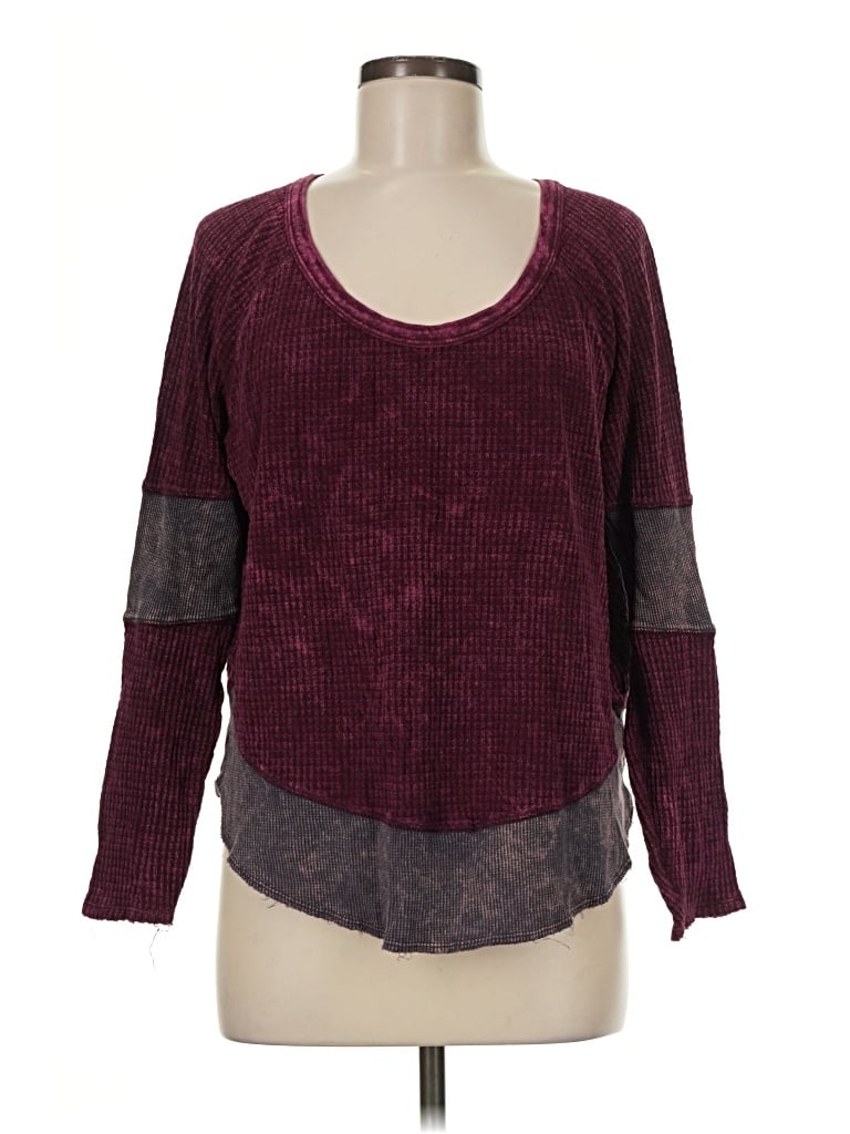 Pre-owned We The Free Pullover Sweater In Burgundy
