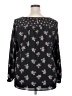 Ann Taylor LOFT 100% Polyester Floral Black Long Sleeve Blouse Size 18 - photo 2