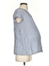 Isabel Maternity 100% Rayon Stripes Blue Short Sleeve Blouse Size XS Maternity - photo 4