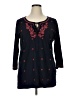 Talbots 100% Cotton Black 3/4 Sleeve Blouse Size 1X - photo 1