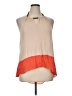 Deletta Color Block Tan Sleeveless Blouse Size XL - photo 1