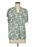 Cure Floral Green Short Sleeve Blouse Size L - photo 1