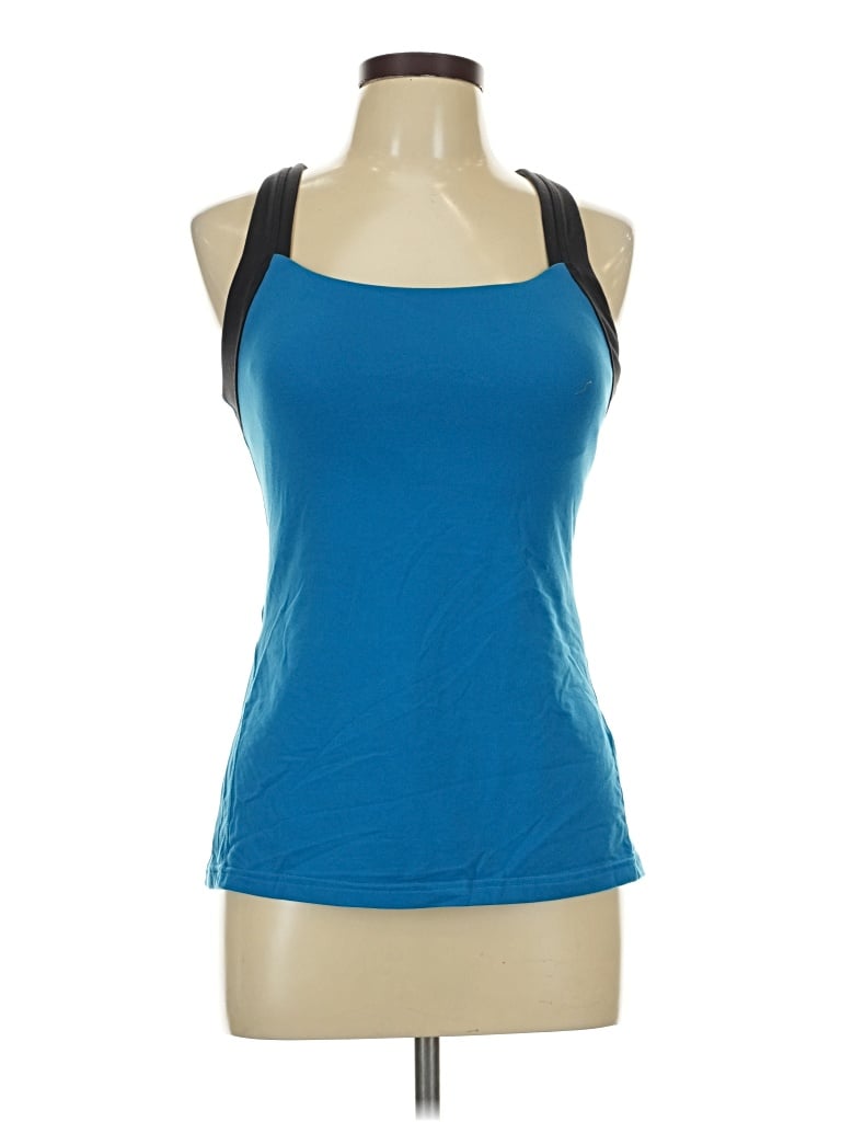 Pre-owned Lucy Tank Top Blue Halter Neckline Tops
