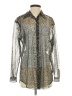 Dana B. & Karen 100% Polyester Animal Print Silver Gray Long Sleeve Blouse Size 4 - photo 1