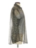 Dana B. & Karen 100% Polyester Animal Print Silver Gray Long Sleeve Blouse Size 4 - photo 4