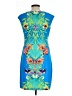 DressBarn Tropical Blue Cocktail Dress Size 10 - photo 2