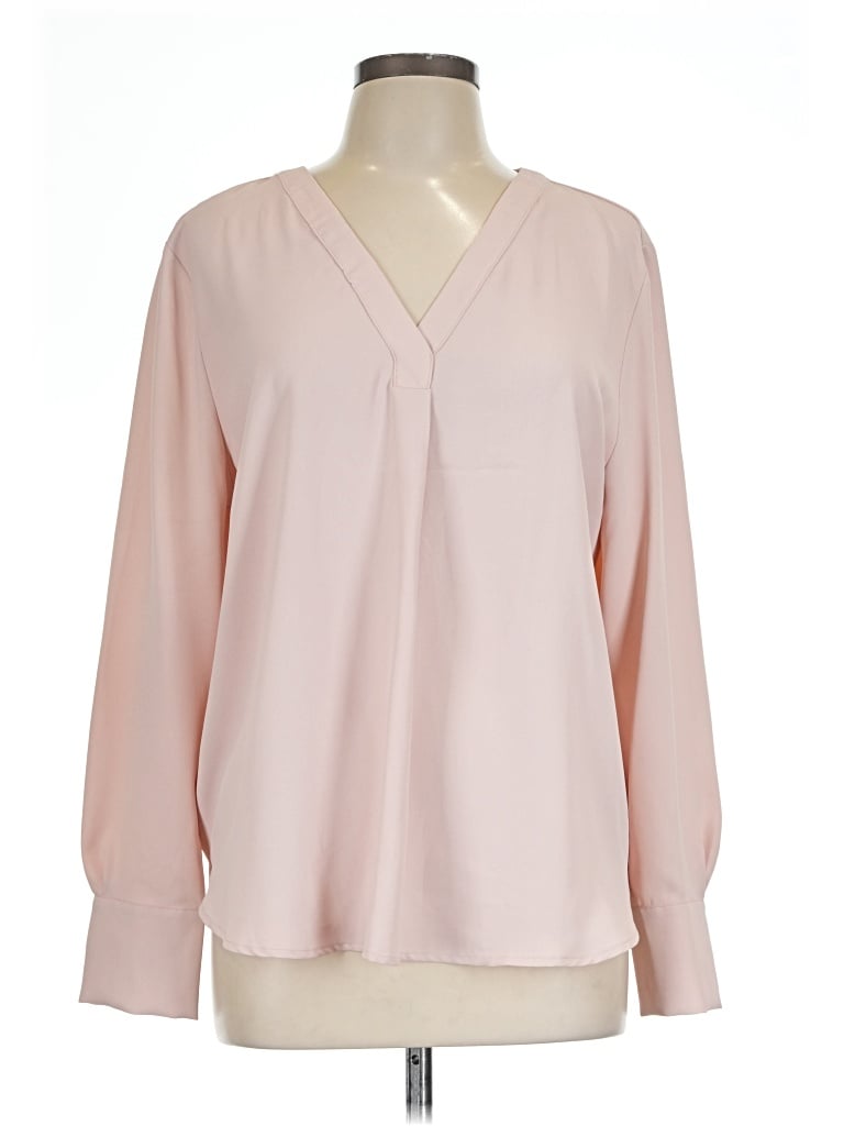 Pre-owned Ann Taylor Long Sleeve Blouse In Pink