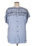 Evri 100% Polyester Blue Short Sleeve Blouse Size 1X - photo 2