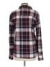 Eden & Olivia Plaid Burgundy Long Sleeve Blouse Size M - photo 2