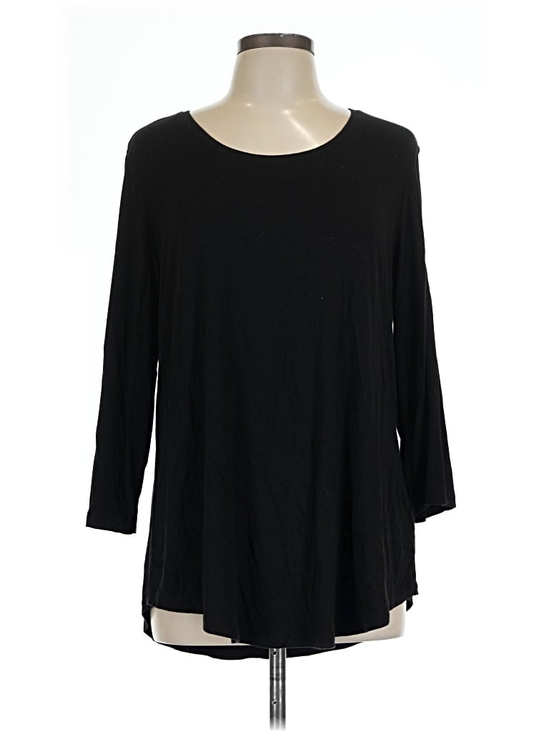 Pre-owned Jm Collection 3/4 Sleeve T-shirt In Black