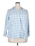 Croft & Barrow Print Blue 3/4 Sleeve Button-Down Shirt Size 2X - photo 1