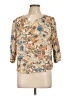 Rose & Thyme 100% Rayon Tan 3/4 Sleeve Blouse Size L - photo 1