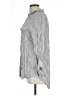 Korye 100% Rayon Stripes Silver Long Sleeve Button-Down Shirt Size L - photo 5