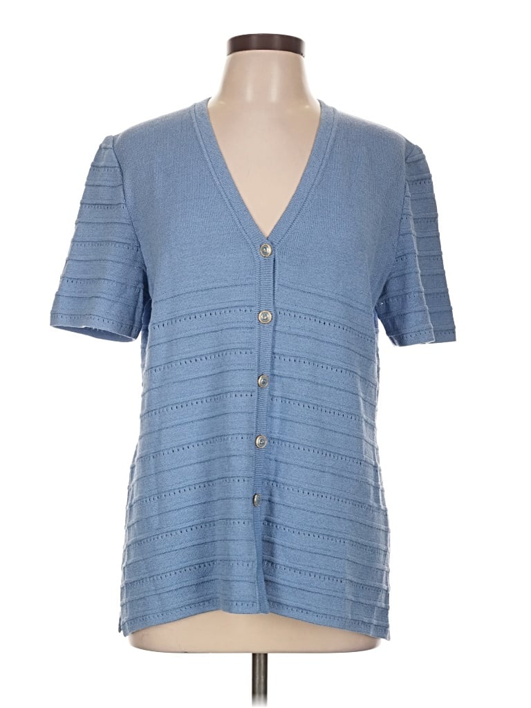 Pre-owned St. John Collection By Marie Gray Cardigan Sweater In Blue