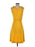 Ann Taylor Solid Yellow Casual Dress Size XS - photo 2