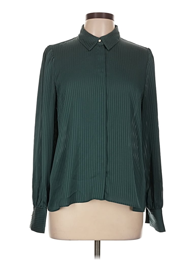 Pre-owned Assorted Brands Long Sleeve Blouse In Green
