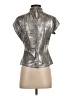 Pilcro Metallic Silver Short Sleeve Turtleneck Size S - photo 2