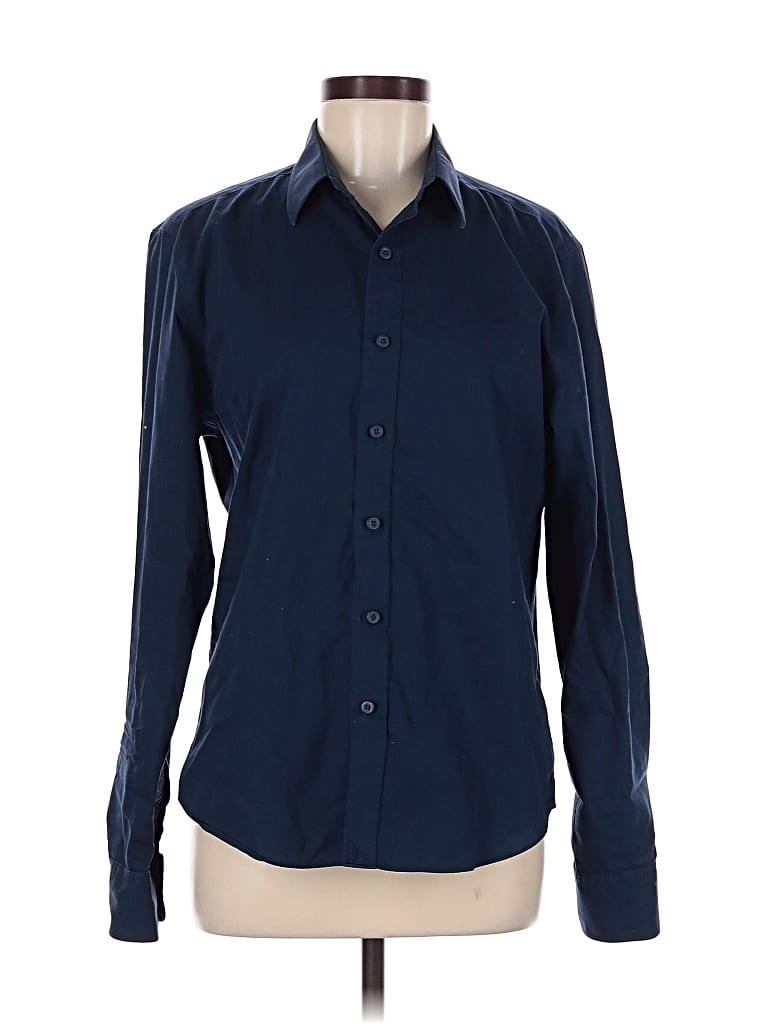 Pre-owned Untuckit Long Sleeve Button Down Shirt In Blue