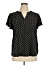 Maurices 100% Polyester Polka Dots Black Short Sleeve Blouse Size XL - photo 1