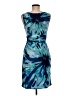 Perceptions 100% Polyester Print Blue Cocktail Dress Size 8 - photo 2