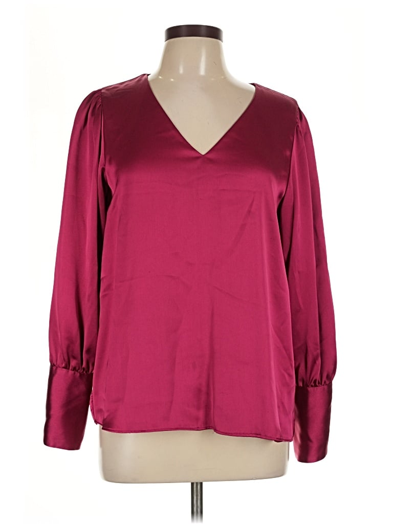 Pre-owned Rachel Zoe Tjx Long Sleeve Blouse In Burgundy