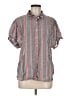 Dylan Stripes Gray Short Sleeve Button-Down Shirt Size M - photo 1