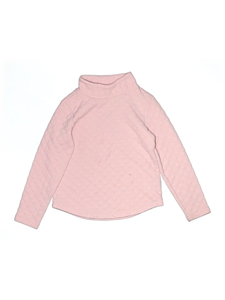 Pre-owned Crewcuts Outlet Kids' Turtleneck Sweater In Pink