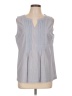 Talbots 100% Cotton Blue Gray Sleeveless Blouse Size L - photo 1