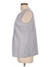 Talbots 100% Cotton Blue Gray Sleeveless Blouse Size L - photo 5