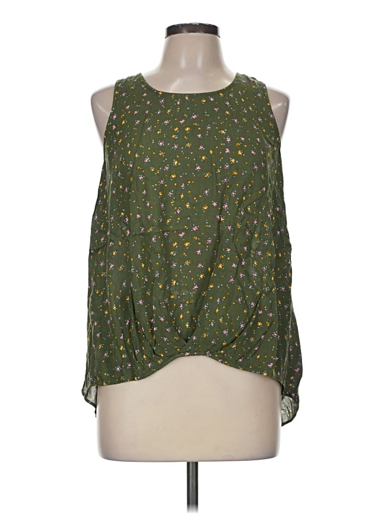 Pre-owned A.n.a. A New Approach Sleeveless Blouse In Green