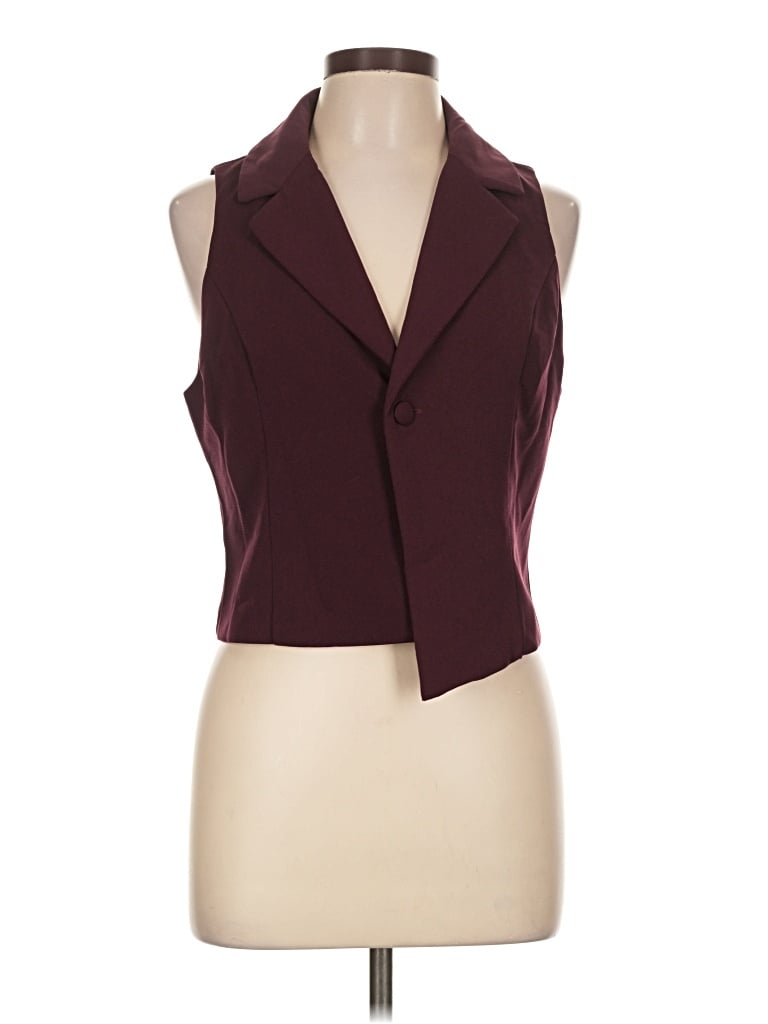 Pre-owned Forever 21 Vest In Burgundy