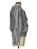 Isabella Rodriguez 100% Polyester Floral Solid Metallic Gray Long Sleeve Blouse Size L - photo 4