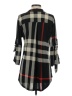 Lildy Plaid Black 3/4 Sleeve Button-Down Shirt Size S - photo 2
