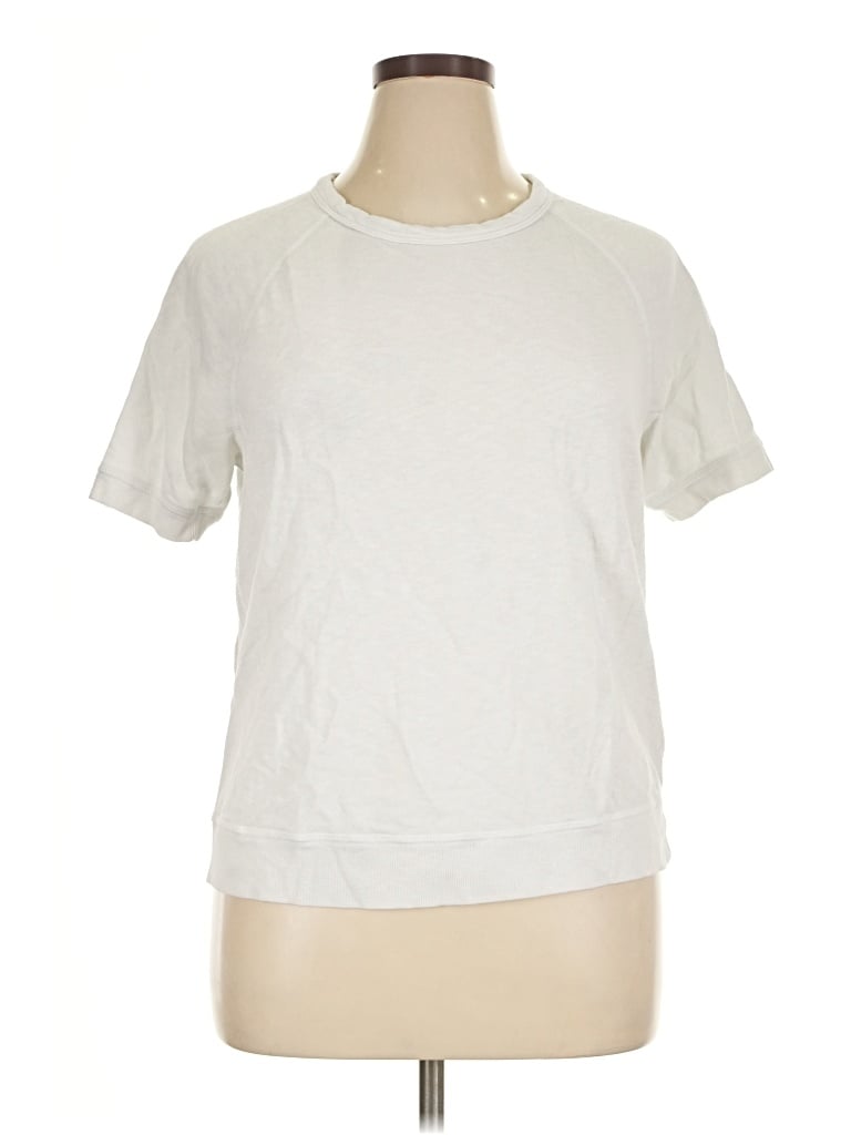 Pre-owned James Perse Short Sleeve T-shirt In Ivory