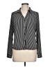 Adrianna Papell Stripes Black Long Sleeve Blouse Size L - photo 1
