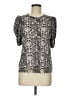 A.L.C. 100% Cotton Silver Gray Short Sleeve Blouse Size M - photo 1