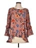 Timing Orange 3/4 Sleeve Blouse Size L - photo 1
