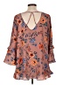 Timing Orange 3/4 Sleeve Blouse Size L - photo 2