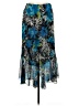 Chico's 100% Polyester Tropical Blue Casual Skirt Size Med (1) - photo 1