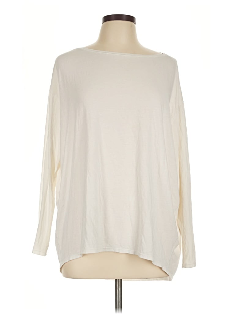 Pre-owned Lululemon Athletica 3/4 Sleeve T-shirt In Ivory