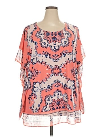 JM Collection Short Sleeve Blouse (view 1)
