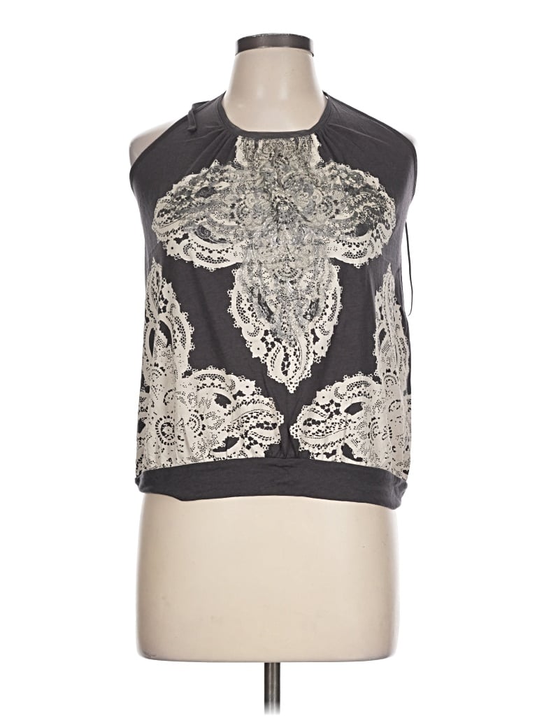 Pre-owned Express Sleeveless Blouse In Gray