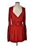 VERTIGO Solid Red Cocktail Dress Size L - photo 1