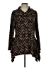 Robert Louis Animal Print Chevron-herringbone Brown Long Sleeve Polo Size L - photo 1